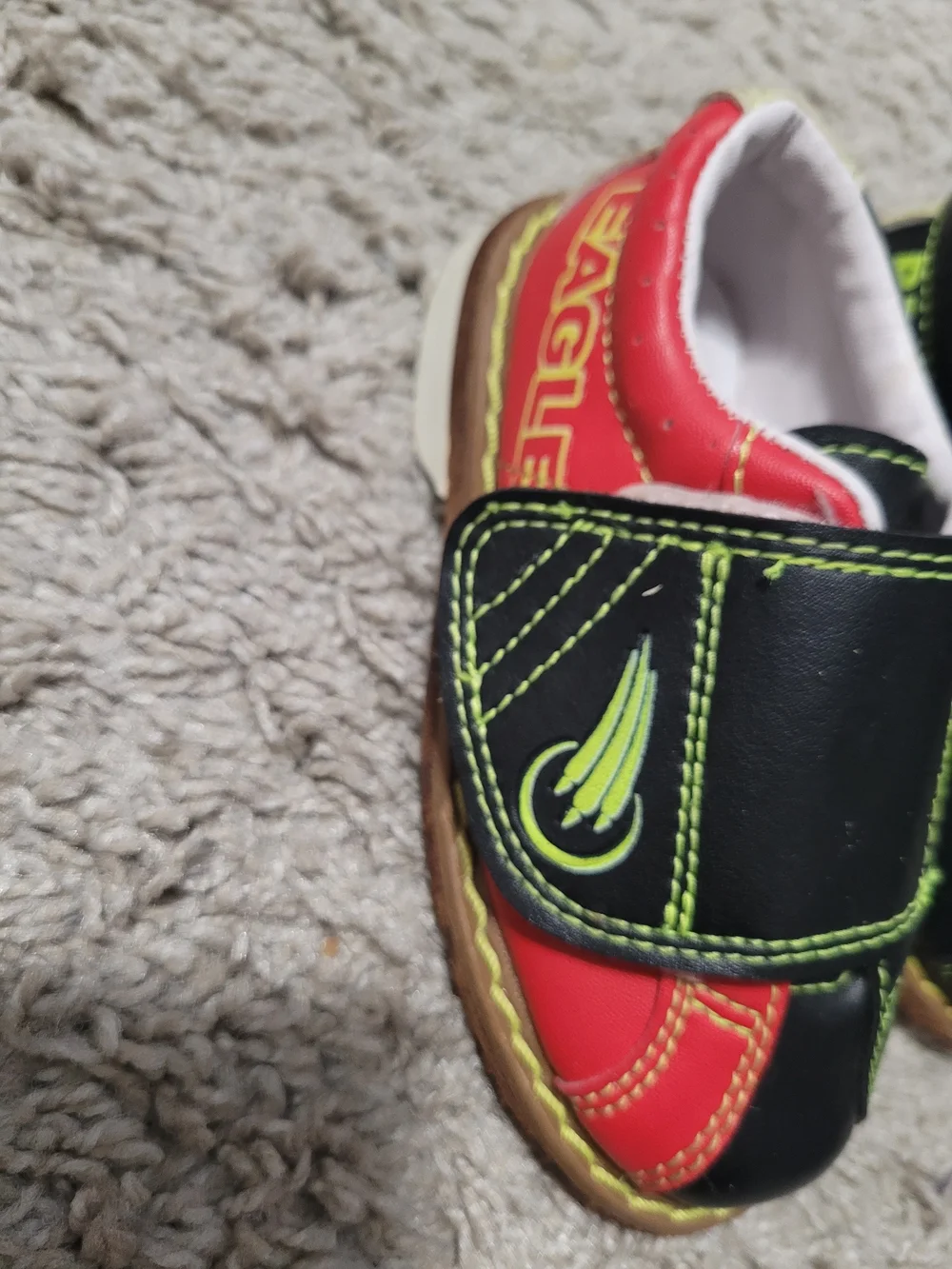 Kids Black and Red Hook-and-Loop Sneakers